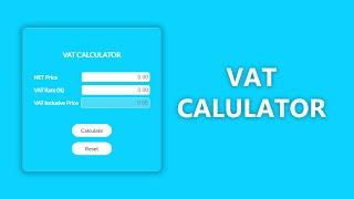 VAT Calculator | Simple JavaScript Project