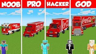 COCA-COLA TRUCK HOUSE BUILD CHALLENGE - Minecraft Battle: NOOB vs PRO vs HACKER vs GOD / Animation