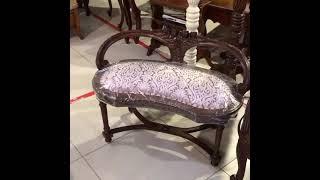 Резная мебель из Индонезии ручной работы: скамья мягкая резная