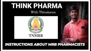 Instructions about MRB pharmacist in tamil explanation