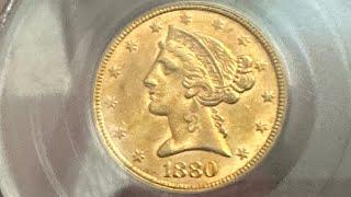 1880 PCGS MS61 $5 Gold Coronet @coisadenerd @ICONICCOINS