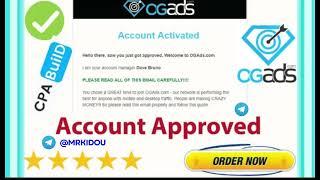 How to get approved on OGAds CPABuild Cpa Marketing Approval
