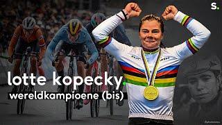 Lotte Kopecky profiteert van Nederlands gebikkel en volgt zichzelf op als wereldkampioen