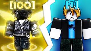 Level 100 vs Level 1 In Roblox Bedwars..