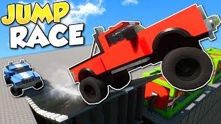 JUMP STUNTS RACE! - Brick Rigs Multiplayer Gameplay - Lego stunts & race challenge