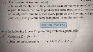EX 12.1 Q1 TO Q10 SOLUTIONS OF LINEAR PROGRAMING NCERT CHAPTER 12 CLASS 12th