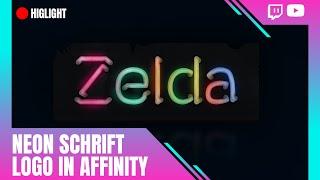 Neon Schrift Logo in 2021 erstellen mit Affinity Designer |  Highlight