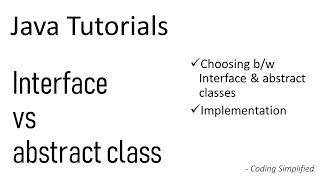 Java Tutorials: Difference between Interface & abstract class