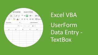 Excel UserForm Data Entry (VBA) #1 - TextBox
