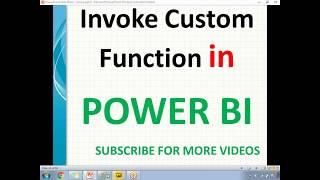 Invoke Custom Function in Power BI