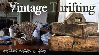 Quaint Vintage Shop Browsing, Goodwill Vintage Thrift Haul & A Charming Thrift Flip!