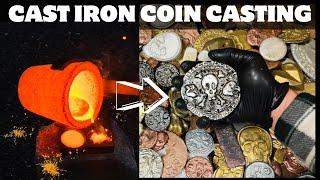 Cast Iron Coin Casting For The Treasure Chest - ASMR Metal Melting - Trash To Treasure - BigStackD