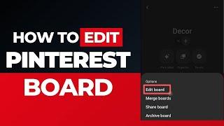 How To Edit Pinterest Board Name | Pinterest | 2024