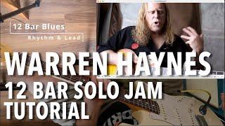 Warren Haynes 12 bar Blues Solo Jam - Rhythm and Lead Guitar Lesson