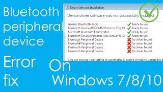 How to fix Bluetooth peripheral driver not found Error (Solved) || In [Urdu-Hindi]