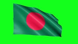 Bangladesh Flag closeup   Free HD Green Screen Footage