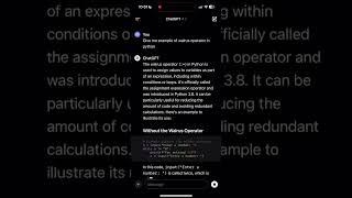 #1 Ask to ChatGPT - Walrus Operator := Python #python #chatgpt