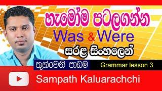 Spoken English in Sinhala / Grammar lesson 3 ( Was, Were & Will be ) English grammar in Sinhala