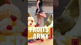 Pea vs. Fruits Army! Barefoot Crushing Food in Heels! Oddly Satisfying! ASMR