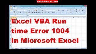 Excel VBA Run time Error 1004 in Microsoft Excel Windows 11/10 Fixed
