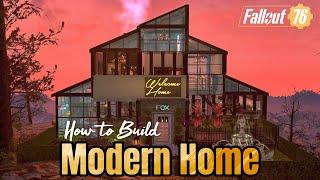 Modern Home Showcase with How To Build 2x Speed Tutorial #fallout76