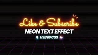 Create NEON Text Effect using CSS only | CSS tutorial for beginners | Text Animation using CSS