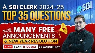 SBI Clerk English 2024-25 | SBI Clerk English Top 30 Questions with Free Announcements | By Santosh