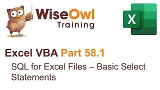Excel VBA Introduction Part 58.1 - SQL for Excel Files - Basic Select Statements