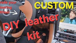 DIY Custom  Black Brown Leather Car Steering Wheel Cover