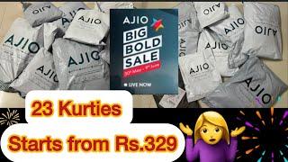 Ajio BIG Bold Sale || 23 kurties from Rs.329 |must try kurtas #lates collection #ajiohaul |trending