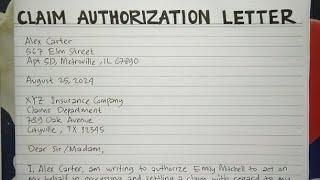 How To Write A Claim Authorization Letter Step by Step Guide | Writing Practices