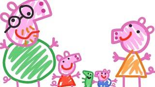 Peppa Pig dessine toute sa famille ️  Peppa Pig Français Episodes Complets