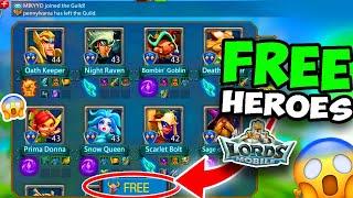 How To Get HEROES For FREE In Lords Mobile For FREE! (New Glitch)