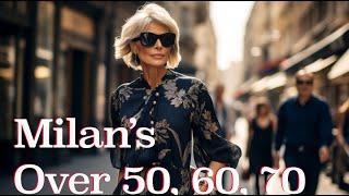 Italian Street Style, What People Over 50, 60 and 70 Wear in Milan in 2023 on a Rainy Day  