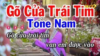 Karaoke Gõ Cửa Trái Tim Tone Nam ( Dm ) Nhạc Sống Tuấn Cò