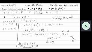 Computing the private key d in RSA Using the Extended Euclidian Algorithm