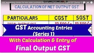 GST Accounting Entries for Intra state purchase and sale, with calculation of output GST (Series-1)