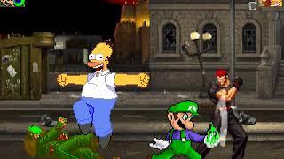 Mortal Kombat MUGEN | Mama Luigi and Jacksepticeye VS Homer and Markiplier