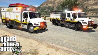 GTA 5 Firefighter Mod New Grapeseed Fire Department Freightliner Engine & Rescue Responds To A Fire