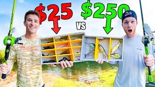 $25 VS $250 Tackle Box Fishing Challenge (BIG BASS)