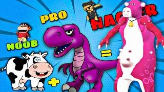 SHINCHAN and CHOP FUSING T-REX WITH A COW | Noob vs Pro vs Hacker In MERGE ANYTHING| IamBolt Gaming