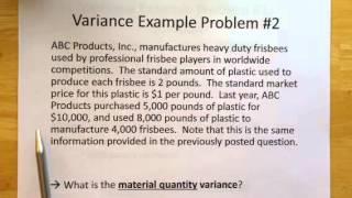 Standard Costs and Variances: Two Examples