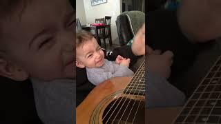 Teaching The guitar to my grand#￼ Baby!Subscribe and share