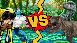 M.U.G.E.N Battles | Spong/Piplup's 7th Evolution vs T-Rex/Velociraptor