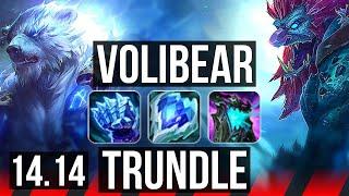 VOLIBEAR vs TRUNDLE (TOP) | 7 solo kills, 10/2/8, Godlike, 500+ games | EUNE Master | 14.14