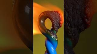 Burning Electrical Wire with Blowtorch - Close-Up & ASMR