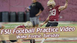 FSU Football practice video | Wake Forest | kicker Ryan Fitzgerald