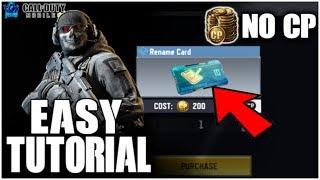 How To Get Free Rename Card In COD MOBILE - No COD POINTS (CP) Required - CODM Tips & Tricks