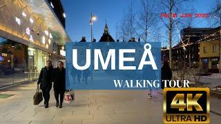 Umeå - Västerbotten - Sweden walk tour #sverige 4K (evening walk)