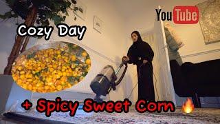 A Cozy Day + Spicy Sweet Corn #dailyvlogs